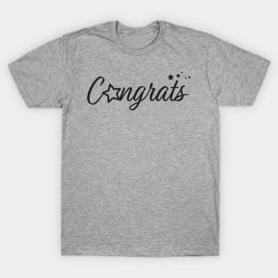 Congrats - Typography Congratulation greeting with stars T-Shirt